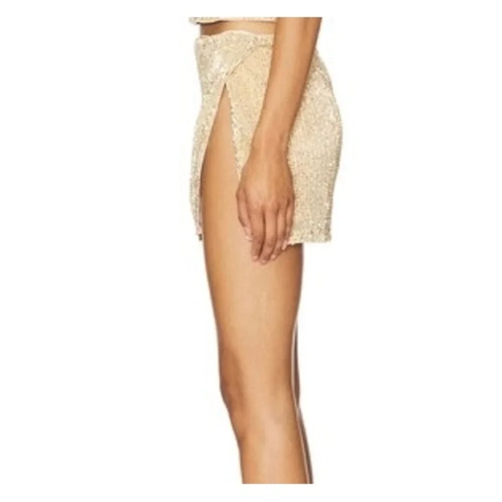 Lovers and Friends Mini Skirt‎ Selma Sequin Party Gold Small